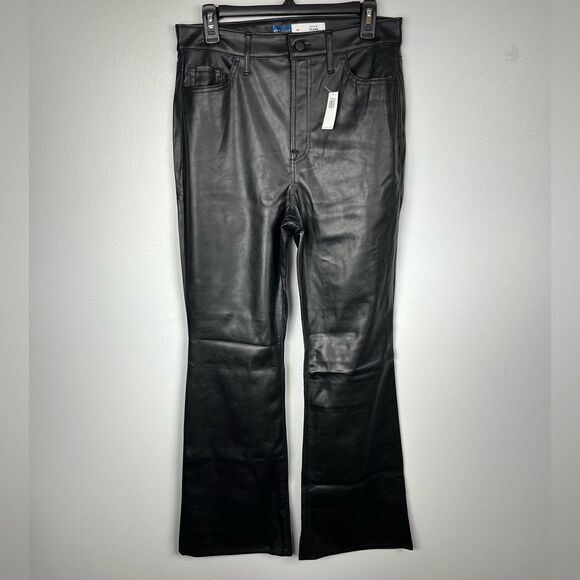 Old Navy Pants - Old Navy High Rise Flare Faux Leather Pants